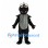 Dragon Mascot Costume in Black with Gray Belly and Horn
