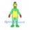 Chicken Mascot Costume in Green with Yellow Belly and Red Comb
