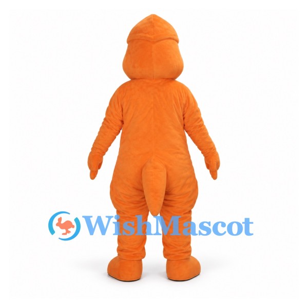 Dinosaur Mascot Costume in Orange with Yellow Belly