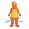 Dinosaur Mascot Costume in Orange with Yellow Belly