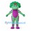 Dinosaur Mascot Costume in Green with Purple Spots and Bow