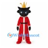 Cat Mascot Costume with Gold Crown and Red King Robe