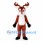 Reindeer Mascot Costume in Brown with White Belly and Red Nose