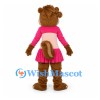Monkey Mascot Costume with Pink Pleated Skirt and Long Tail