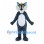 Wolf Mascot Costume in Blue Gray with White Muzzle and Belly