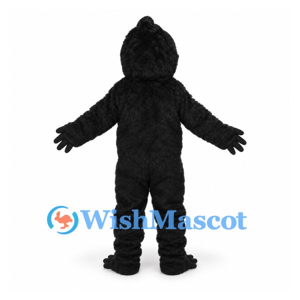 Gorilla Mascot Costume in Black with Textured Chest