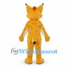Lynx Mascot Costume in Gold with Spotted Body and Tufted Ears