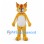 Lynx Mascot Costume in Gold with Spotted Body and Tufted Ears