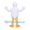 Duck Mascot Costume with White Jacket and Green Tie