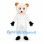 Sheep Mascot Costume in White with Golden Curled Horns