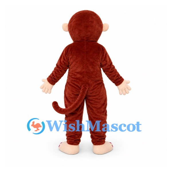 Monkey Mascot Costume in Brown with Beige Face and Long Tail