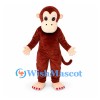 Monkey Mascot Costume in Brown with Beige Face and Long Tail