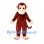 Monkey Mascot Costume in Brown with Beige Face and Long Tail
