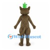 Leopard Mascot Costume with Spotted Body and Green Crown