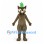 Leopard Mascot Costume with Spotted Body and Green Crown