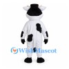 Cow Mascot Costume in Black and White with Small Top Hat