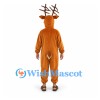 Reindeer Mascot Costume in Brown with Open Face Hood
