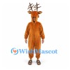 Reindeer Mascot Costume in Brown with Open Face Hood
