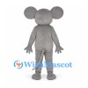 Mouse Mascot Costume in Gray with Pink Nose and Long Tail