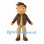 Boy Mascot Costume with Brown Jacket and Tan Pants
