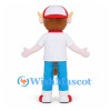 Boy Mascot Costume with White Cap and Red Bow Tie