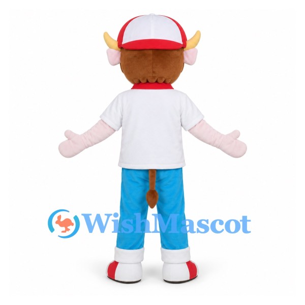 Boy Mascot Costume with White Cap and Red Bow Tie