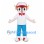 Boy Mascot Costume with White Cap and Red Bow Tie