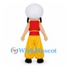 Man Mascot Costume with White Turban and Red and Yellow Outfit