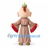 Monk Mascot Costume with Gold Brown Robe and Small Crown