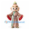 Monk Mascot Costume with Gold Brown Robe and Small Crown
