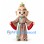 Monk Mascot Costume with Gold Brown Robe and Small Crown