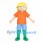 Boy Mascot Costume with Yellow Hair and Orange Shirt