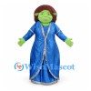Ogre Princess Mascot Costume with Green Face and Blue Gown