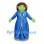 Ogre Princess Mascot Costume with Green Face and Blue Gown