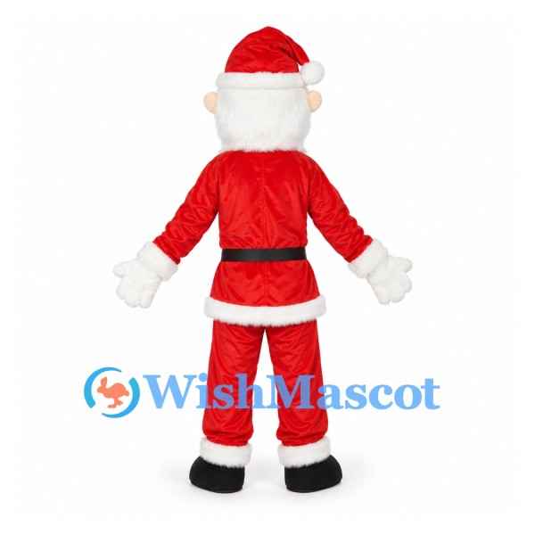 Santa Claus Mascot Costume with Cartoon Head and Red Suit