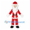 Santa Claus Mascot Costume with Cartoon Head and Red Suit