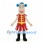Girl Mascot Costume with Blue Hair Buns and Red Dress