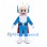 Superhero Mascot Costume in Blue with Red Cape and Antennae