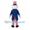 Uncle Sam Mascot Costume with Striped Pants and Patriotic Top Hat