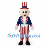 Uncle Sam Mascot Costume with Striped Pants and Patriotic Top Hat
