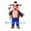 Pig Mascot Costume with Black Robe and Blue Pants