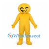 Smiley Face Mascot Costume in Yellow with Laughing Expression