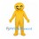 Smiley Face Mascot Costume in Yellow with Laughing Expression