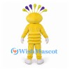 Monster Mascot Costume in Yellow with Purple Tipped Head Spikes