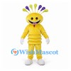 Monster Mascot Costume in Yellow with Purple Tipped Head Spikes