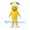 Monster Mascot Costume in Yellow with Purple Tipped Head Spikes