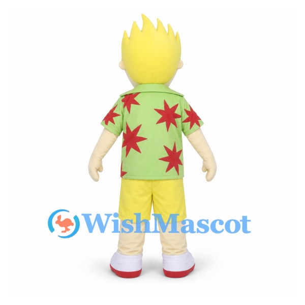 Man Mascot Costume with Black Sunglasses and Green Star Shirt