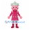 Girl Mascot Costume with Pink Face and Mint Trim Dress