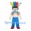 Boy Mascot Costume with Colorful Feather Headdress and Blue Pants