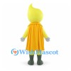 Superhero Mascot Costume in Yellow with Orange Cape